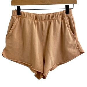 AERIE LOUNGE SHORTS WITH POCKETS TAN NUDE COLOR SIZE SMALL NORMCORE PE EVERYDAY